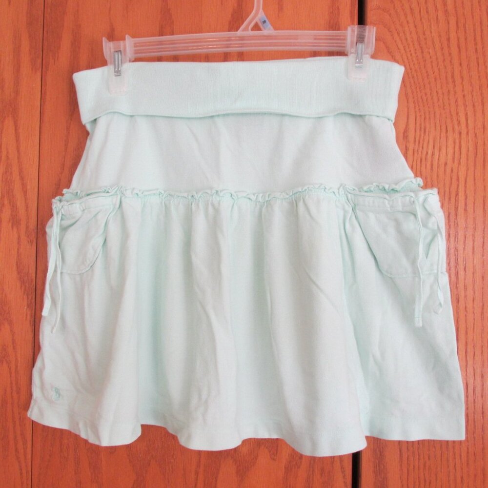 POLO RALPH LAUREN GIRL'S SIZE L (12 / 14) SKIRT MINT GREEN KNIT RUFFLE TIERED CA